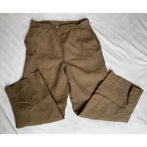 GUC Talbots Size 12 petite Irish linen brown beige pants